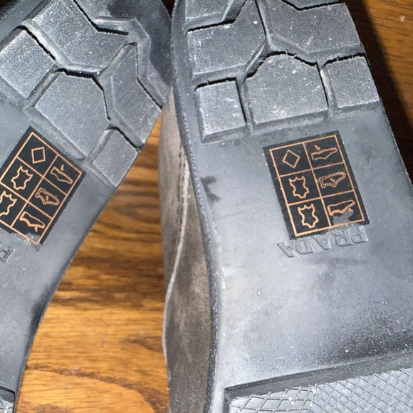 Prada Suede Wedge Bootie Lace-up 39.5 Like New - Picture 7 of 14